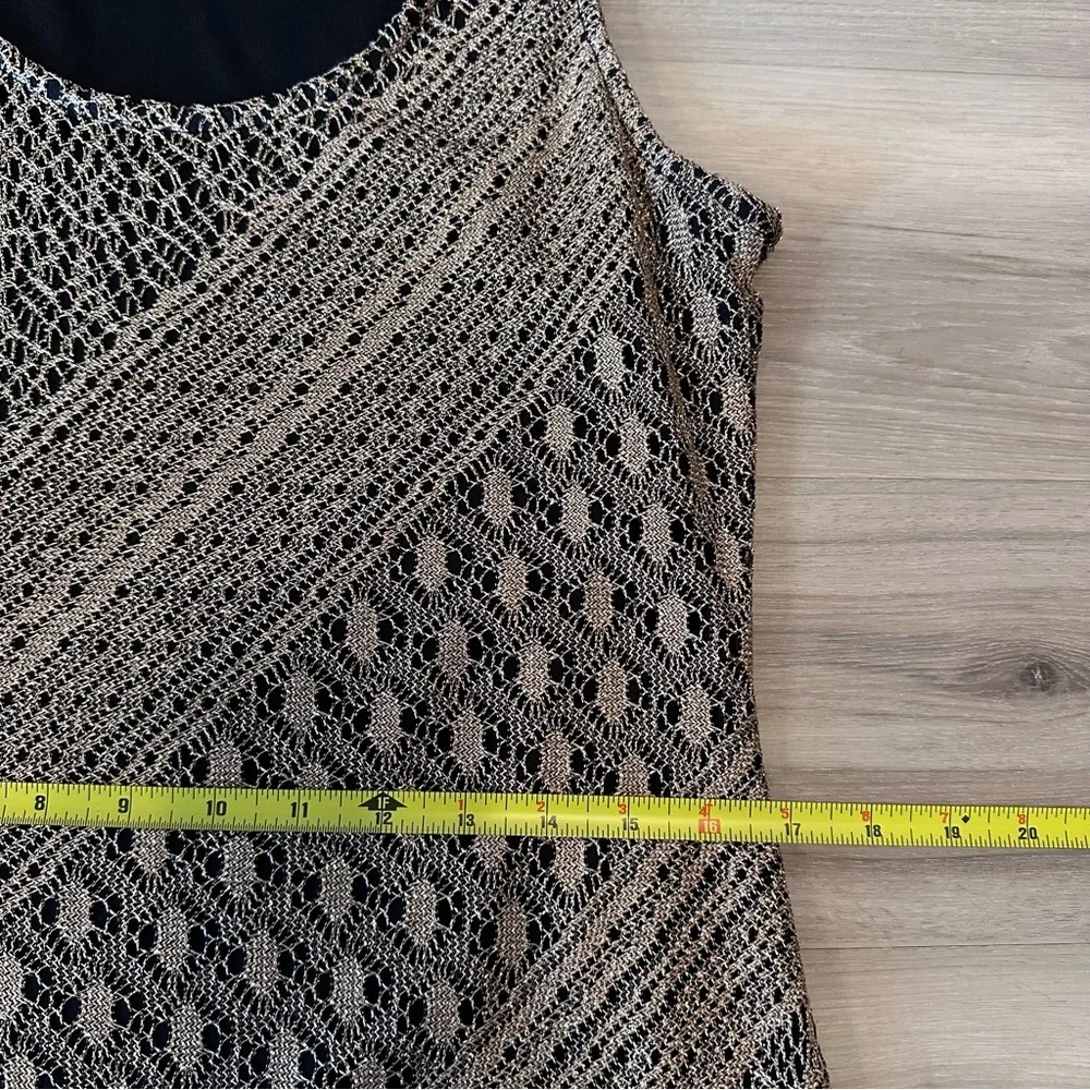 Vintage MSK Maxi Flapper Dress Gold Metallic Blend Lined Sz 10 Y2K 90s Made‎ USA - Picture 10 of 12